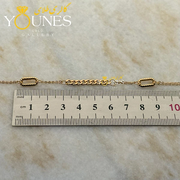 دستبند تمام طلا کارتیر بیضی تراش دار